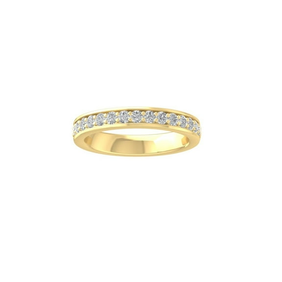Araiya Fine Jewelry 14K Yellow Gold Round-shape Lab Grown Diamond Wedding Band Ring ( 8/9 cttw, D-F Color, VS Clarity) Size 10