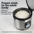 thumbnail image 5 of Hamilton Beach 8 Cup Rice Cooker & Food Steamer with Steam & Rinse Basket, Stainless Steel, 5 of 10