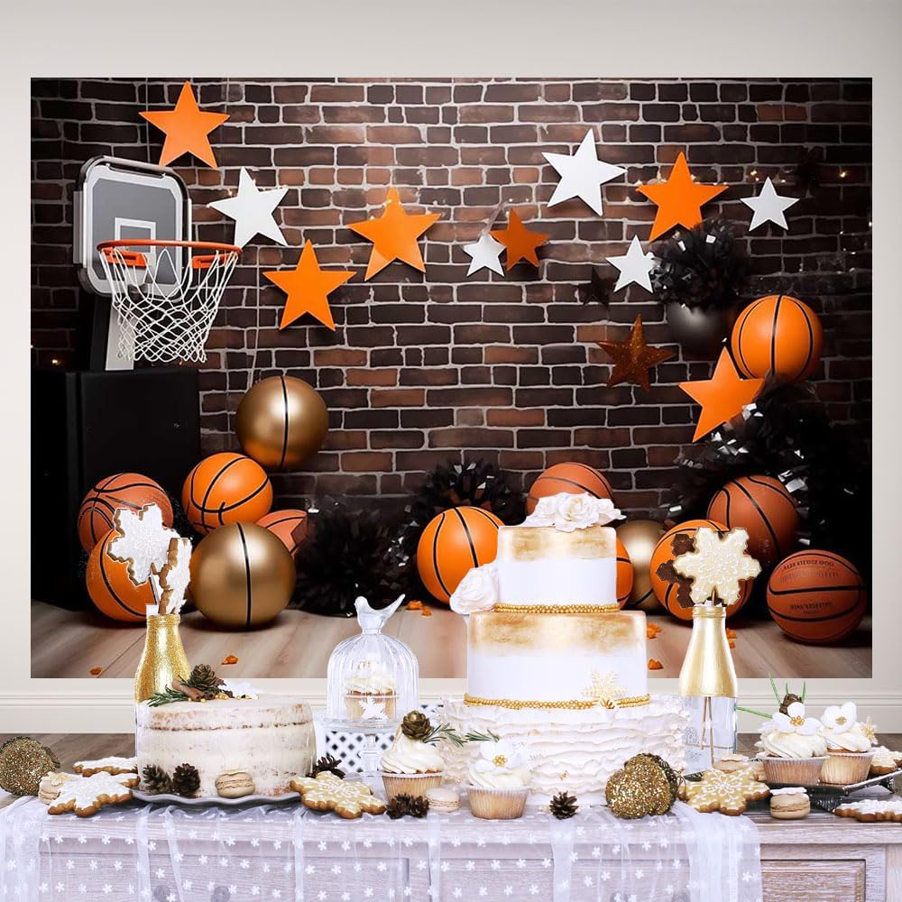 Basketball-Hintergrund 3x2,4 M – Vinyl, Für Foto-Shootings, Kindergeburtstage, Sport-Partys, Personalisierbar
