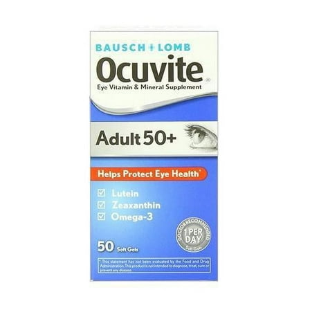 Ocuvite Adult 50 Plus Eye Vitamin And Mineral Supplement, Soft Gels, 50 Softgels