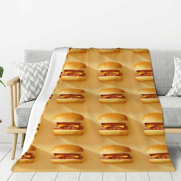 Hamburgers Throw Blanket for Stylish Warm Winter Cabin Ultra-Soft Micro Fleece Blanket, Premium Microfiber, Silky Soft, Plush, Warm and Lightweight for Couch, Sofa, Bed - 40"X30"