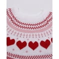 thumbnail image 5 of Womens Fair Isle Heart Sweater Round Neck Pullover Sweater for Valentines Day Cute Pink and White Knit Sweater for Women Shermie, 5 of 6