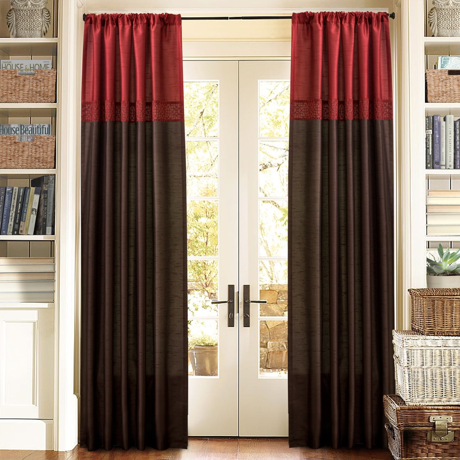 Lush Decor Geometrica Red Window Curtains Lush Decor Geometrica Red Window Curtains