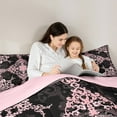 thumbnail image 4 of Manfei Baroque Floral 7pcs Bedding Comforter Set,Vintage Gothic Theme Queen Bedding Sets,Black Pink Queen Sheet Sets For Boys Kids,Super Cozy Room Decor Reversible, 4 of 8