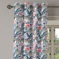thumbnail image 2 of Ambesonne Watercolor Grommet Curtain, Flamingo with Zebra, 50" x 96", Blue Black Coral, 2 of 6