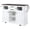 White, variant on 54.9" Kitchen Island with Drop Leaf, Power Outlet, Kitchen Storage Cart with 4 Door Shelves, Cross Barn Doors & Visual Glass Door, Rolling Kitchen Island on 4 Wheels for Kitchen, Dining Room,Black