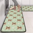 thumbnail image 2 of Kitchen Rugs Sets Of 2,Green Highland Cow Flower Pattern Anti Fatigue Kitchen Mat Rugs Non Slip Washable,Decorative Kitchen Floor Mats for Kitchen,Sink,Laundry,17"x47"+17"x47", 2 of 5