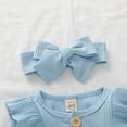 thumbnail image 5 of Maxcozy Baby Girls Ruffle Romper Jumpsuit Bodysuit Headband Clothes Outfits, 5 of 7