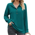 thumbnail image 2 of SEMPAI Blouses & Tops Women Tops Long Sleeve Round Neck Tops for Women Hoodies Regular Fit Up to 50% Off Athletic Solid Oversized Oversized Hoodies for Ladies Casual Tops, 2 of 4