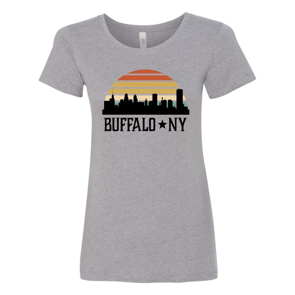 Inktastic Buffalo New York Skyline Retro Women's T-Shirt