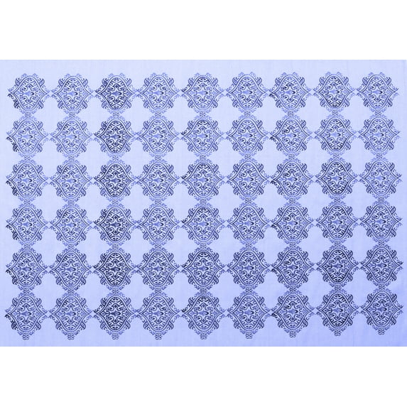 Ahgly Company Indoor Rectangle Abstract Blue Contemporary Area Rugs, 6' x 9'