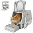 thumbnail image 1 of PawHut XL Stainless Steel Litter Box with Lid, Cat Litter Box w/ Flip Cover, 1 of 10
