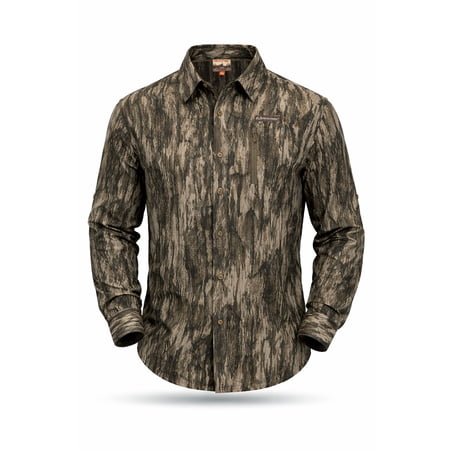Realtree Men s Legacy Camo Long Sleeve Button Down Camp Shirt - Lightweight Breathable Outdoor Shirt for Hunting Fishing and Camping
