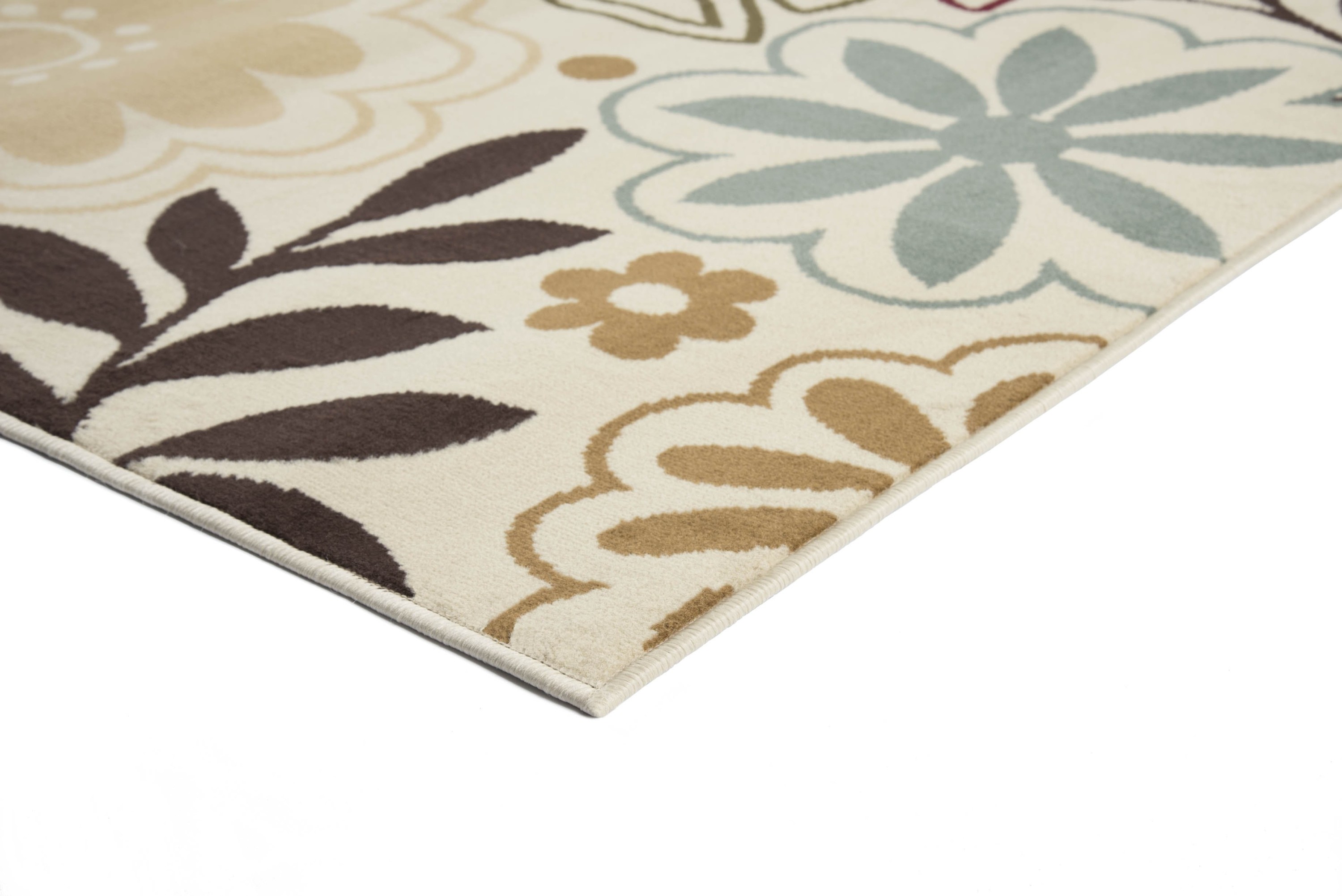 Contemporary 5x7 Area Rug (5' x 7') Floral Beige, Red Living Room Easy to Clean