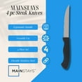 thumbnail image 4 of Mainstays 4-Piece Steak Knife Set with Soft Grip & Black Handles, Stainless Steel, 4 of 6