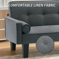 thumbnail image 4 of 72" Convertible Loveseat Sofa Bed Sleeper Daybed,Modern Upholstered Folding Recliner,Small Futon Sofa for Living Room Apartment Office,Gray 02, 4 of 7