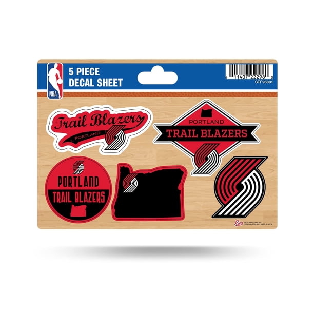 Rico Industries Nba Portland Trail Blazers Hoja De Calcomanías Troqueladas De 5 Piezas