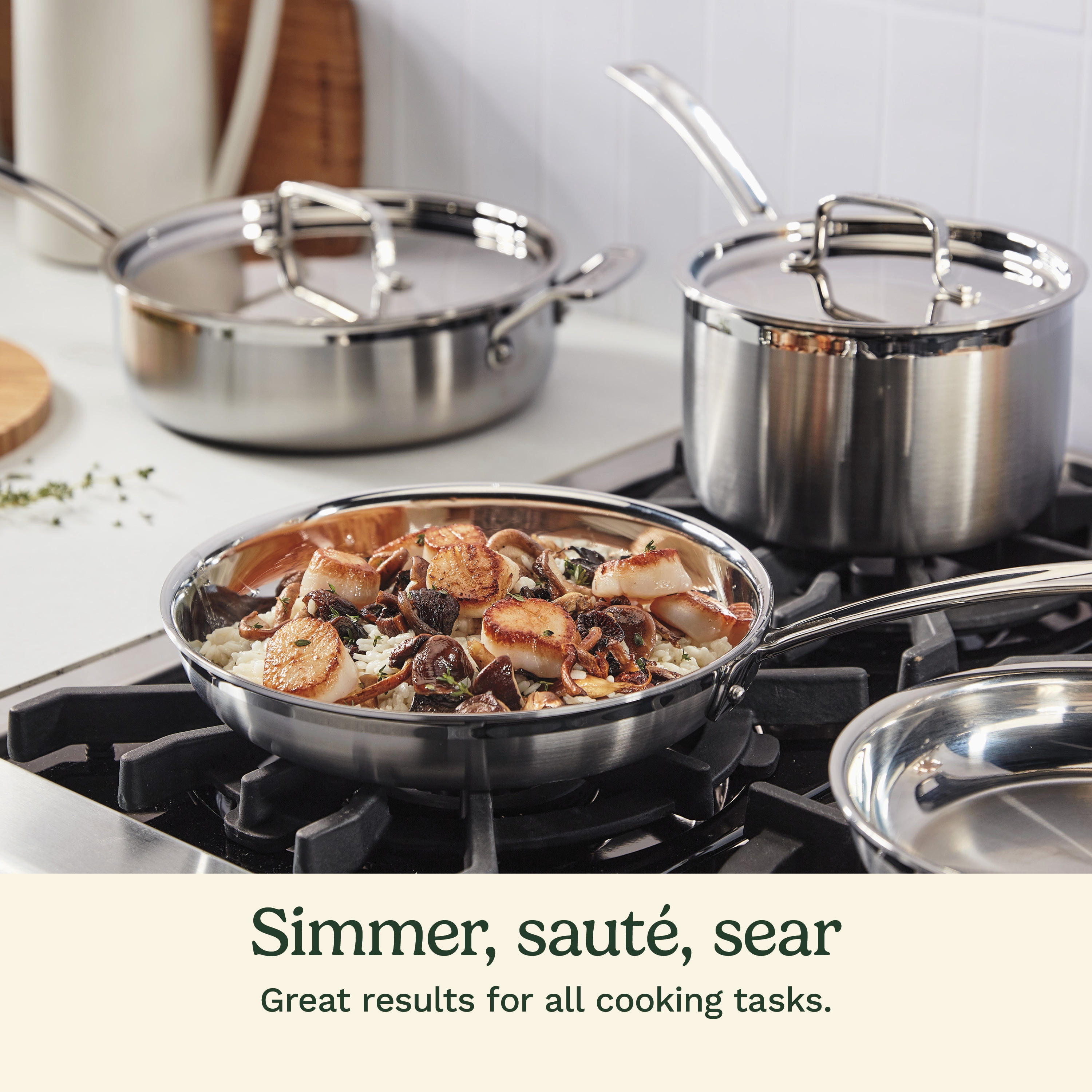 Cuisinart MultiClad Pro 12-Piece Cookware Set, Triple Ply Stainless Steel, Induction Ready