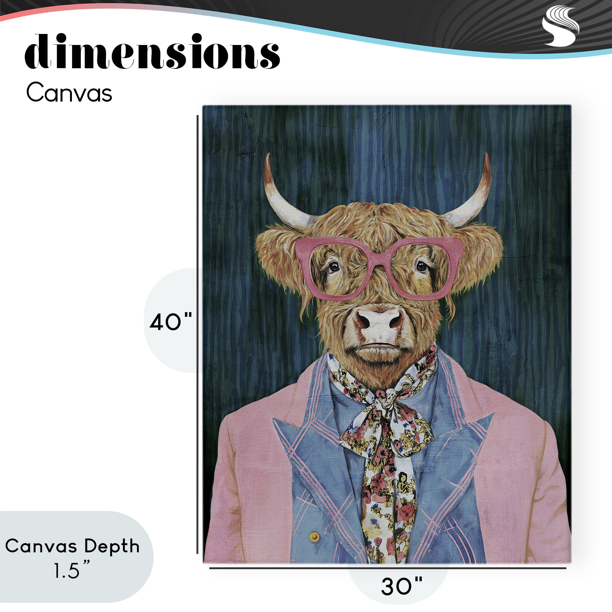 Stupell Industries Gentle Bull Portrait Canvas Wall Art, design by Svetlana Aleynikova