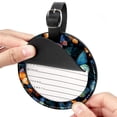 thumbnail image 2 of Butterfly 2Pcs PU Leather Round Luggage Tags with Privacy Cover and Name ID Tag for Suitcase, Handbags, Backpacks, School Bags, 2 of 6