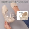 thumbnail image 4 of Rokment Espadrilles Platform Wedges Closed Toe Dress Sandals for Women Beach Summer Vintage Comfortable Lined Ankle Strap High Heels Casual Dressy Shoes Spring Beige Size 6, 4 of 7