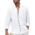 thumbnail image 1 of Camisa Lino Hombre Slim Fit Manga Larga Para Casual Strech, 1 of 7