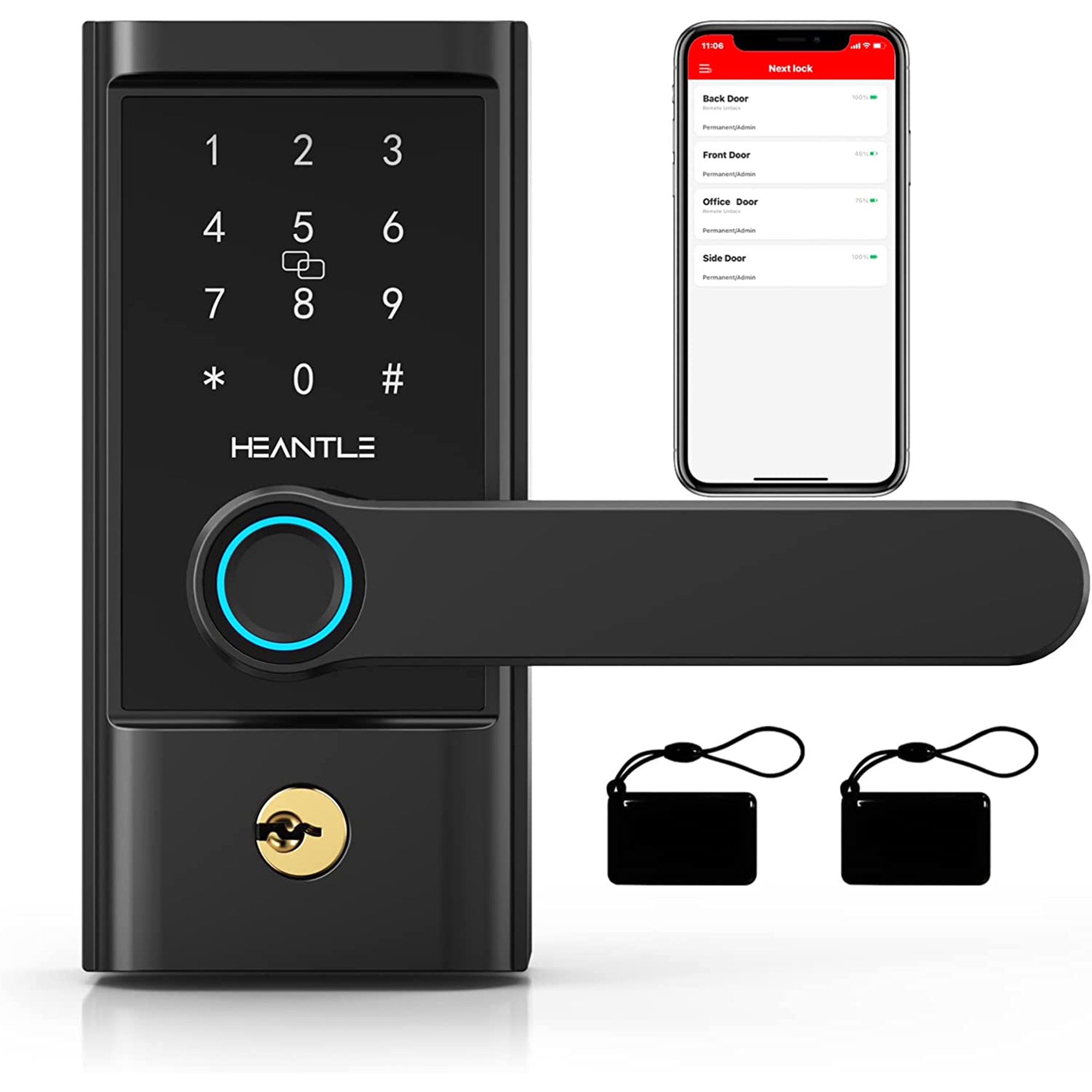 Security Smart Lock Touch, Fingerprint Scanner, Keyless Entry Door