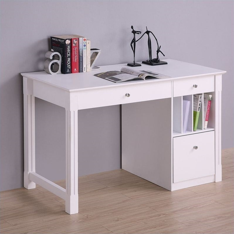 Deluxe Solid Wood Desk in White