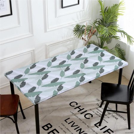

Elastic Edged Polyester Table Cloth Wrinkle Free Dinner Tablecloth Dustproof