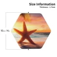 thumbnail image 2 of Naloa Starfish Sunset Sea Beach Leather Coasters for Drinks, Durable Drink Coasters 4 Set for Tabletop Protection, Luxurious Home Décor and Housewarming Gift ( {designName})Hexagon, 2 of 6
