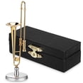 thumbnail image 1 of EXHUMKY Mini Trombone Figure Copper Miniature Trombone 1 Set 8.80X2.60X1.80CM Golden, 1 of 7