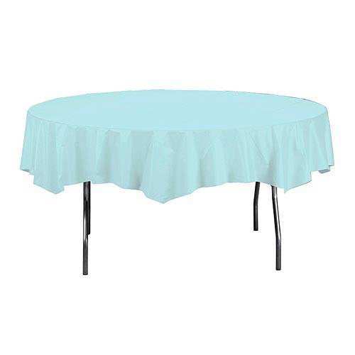 PASTEL BLUE 82" ROUND PAPER TABLE COVER