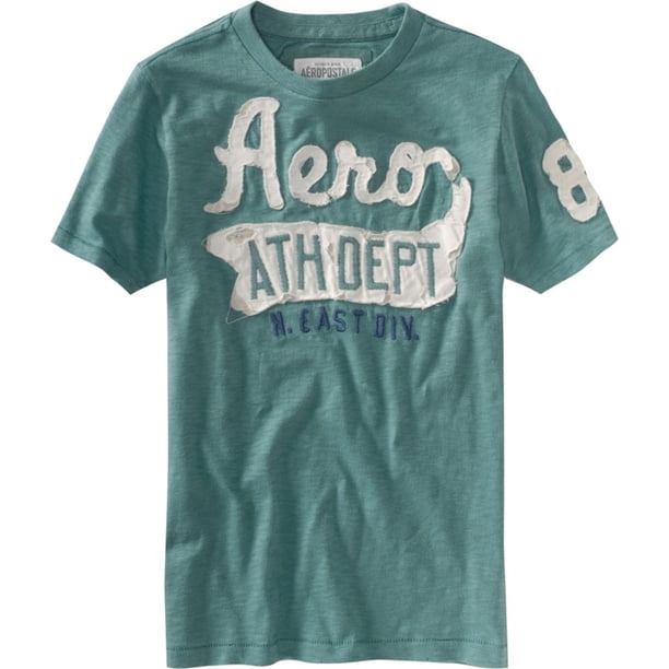 Aeropostale - Camiseta gráfica para hombre Aero Ath Dept, verde, pequeña
