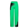 thumbnail image 3 of ohmzyzo Men's Casual Pants Drawstring Gradient Color Print Trousers Loose Fit Straight Leg Pants Lounge Beach Trousers with Pockets Green L, 3 of 4