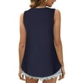 thumbnail image 4 of ZQGJB Ribbed Knitted Tank Tops for Women Casual Summer Sleeveless Round Neck Cami Workout Tees Shirt Loose Flowy Comfy Tunic Blouse Navy M, 4 of 7