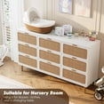 thumbnail image 5 of Rattan 9 Drawer Dressers for Bedroom, Wide Rattan Dressers Tall Dresser with Deep Drawers, Large Chest of Drawers for Closet with Wide Top, Dresser TV Stand, Boho Closet Organizer for Living Room, 5 of 8
