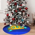 thumbnail image 7 of Lsque Geometry Dash Print Christmas Tree Skirt, Tree Skirt with Ties or Velcro, Perfect for Holiday Decorations, Halloween, and New Year-36", 7 of 7