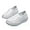 White, variant on Women's Platform Wedge Slip-On Loafers,Comfortable EVA Sole Round Toe Leather Moccasin Wedge Sneakers.