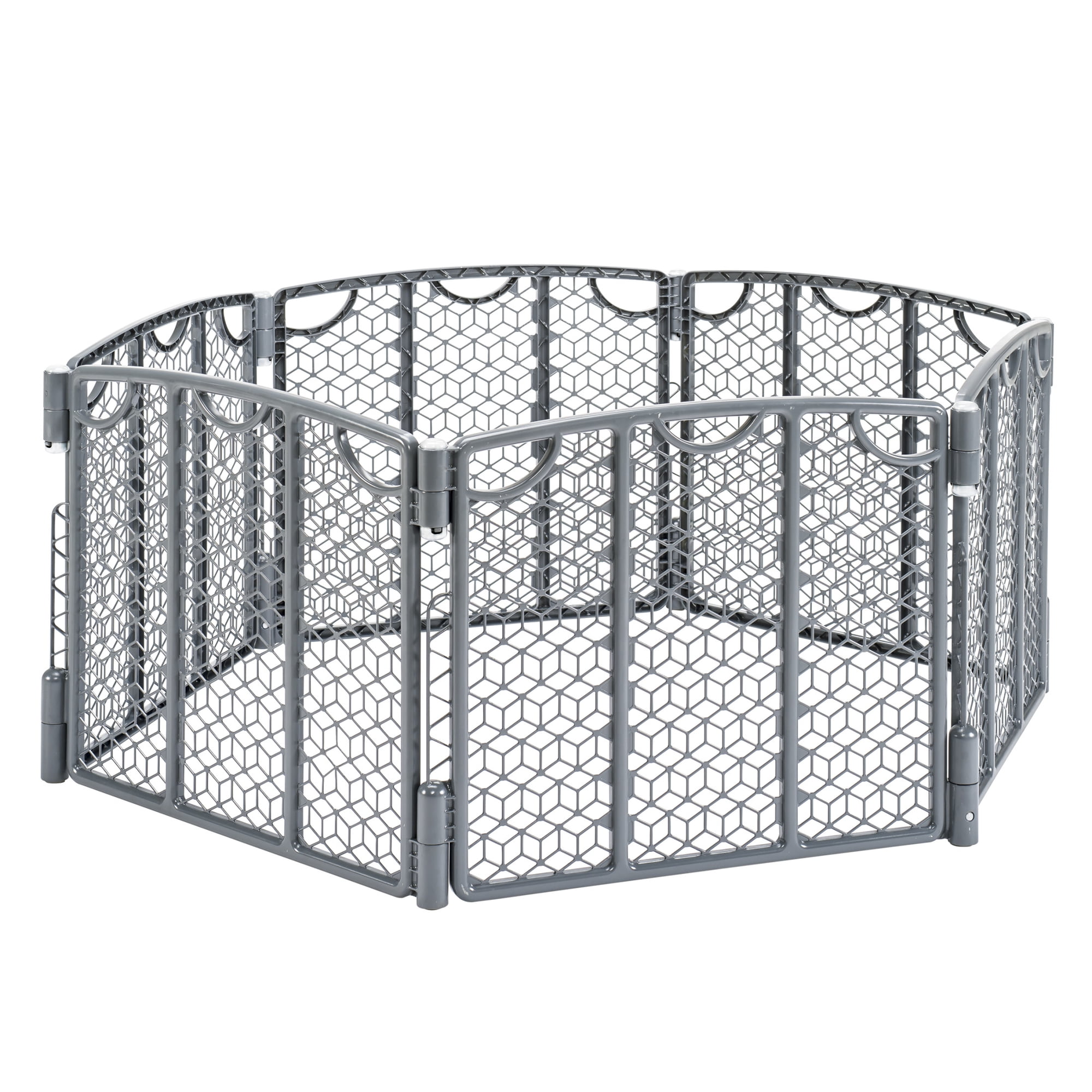 Evenflo Versatile Play Space Adjustable Play Area, Indoor/Outdoor Portable Baby Play Yard, Cool Gray