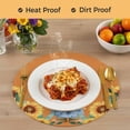 thumbnail image 4 of Orange Sunflower Gnomes Round 13 Inch Placemats Set of 6, Summer Botanical Floral HeatResistant Non Slip Place Mats for Dining Table, Wipeable Braided Kitchen Table Mats for Housewarming, 4 of 9