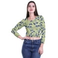 thumbnail image 4 of Moomaya Printed Round Neck Long Sleeve Crop Tops For Women Cotton Jersey T Shirt, 4 of 5