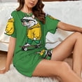 thumbnail image 4 of Rocae Cool Skateboarding Bulldog for Two Piece Sleepwear Pajamas Sets for Women Soft Short-Sleeved Pjs with Lounge Shorts -4X-Large, 4 of 6