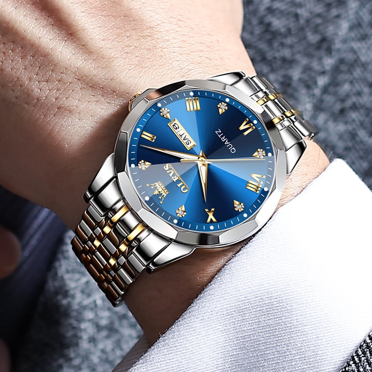 OLEVS Men's Diamond Business Dress Watch Two-Tone photo 5