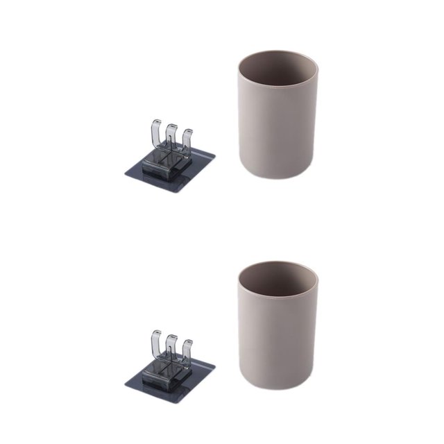 serony 2Pcs/set Wall-mounted Toothbrush Holder Organizer Toothbrush Holder Organizer Environment-friendly Environment-friendly Plastic Toothpaste Wash Cup Mug Coffee 2Set
