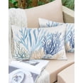 thumbnail image 6 of Summer Coral Throw Pillow Cover 20 x 36 Inch Decorative Pillow Cover Vintage Coastal Ocean Blue Green Plant Lumbar Pillowcase Seasonal Rectangle Cushion Case for Couch Sofa Bed Living Room, 6 of 7
