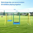 thumbnail image 3 of Metal Swing Sets for Backyard,  Heavy-Duty Outdoor Kids Playsets for Playground,Outside Toys with Trampoline, Platform Swing, 2 Swings and Basketball Hoop for Aged 3-12, 3 of 10