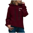 thumbnail image 2 of Vedolay Womens Sweatshirt Women's Hoodies Half Zip Long Sleeve Oversizd Crop Pullover Sweatshirts with Pockets, XXL, 2 of 2