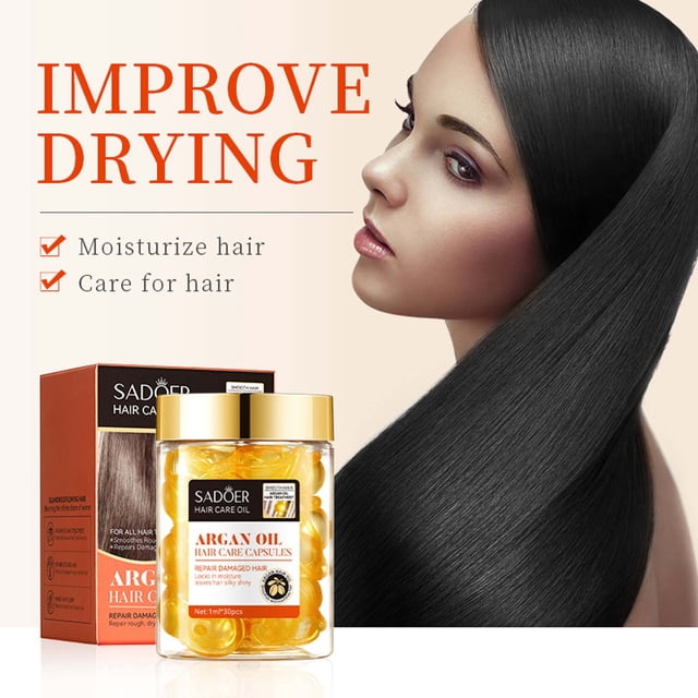 Xihbxyly Ofertas diarias Cápsulas de aceite marroquí para cuidado del cabello que mejoran la inquietud, 1 ml x 30