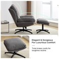 thumbnail image 5 of Swivel Accent Chair with Ottoman for Living Room Bedroom Reading Room, Cozy Lounge Armchair Fluffy Round Tufted Back Adult Gifts for Small Room Lazy Relax Read TV Chair,Gray, 5 of 8