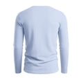 thumbnail image 6 of Mens Long Sleeve Shirts Solid Color V Neck Tops Casual Daily Tshirt Slim Fit Comfy Fall Shirt Light Blue XXL, 6 of 8